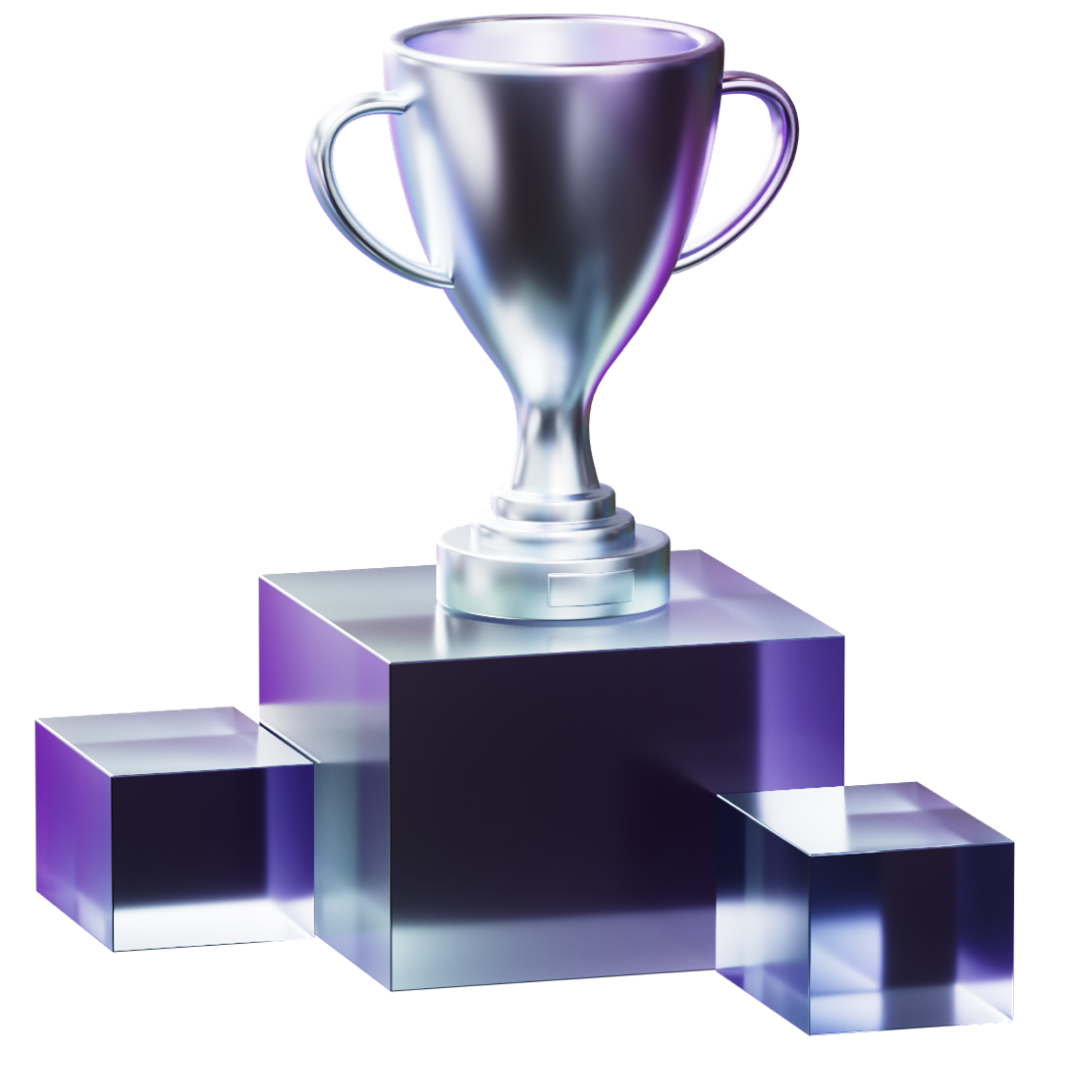 Competition podium with trophy