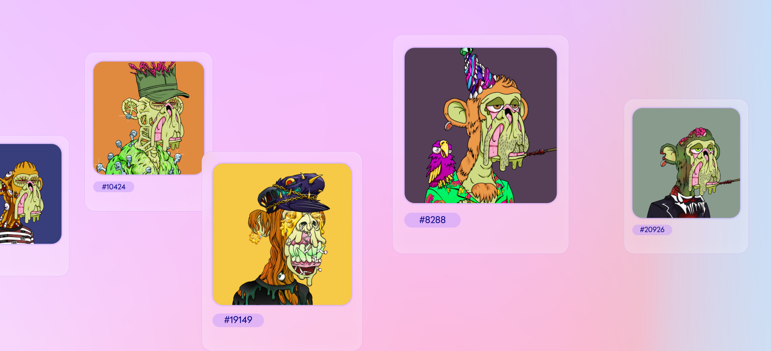 Five Mutant Ape Yacht Club NFTs