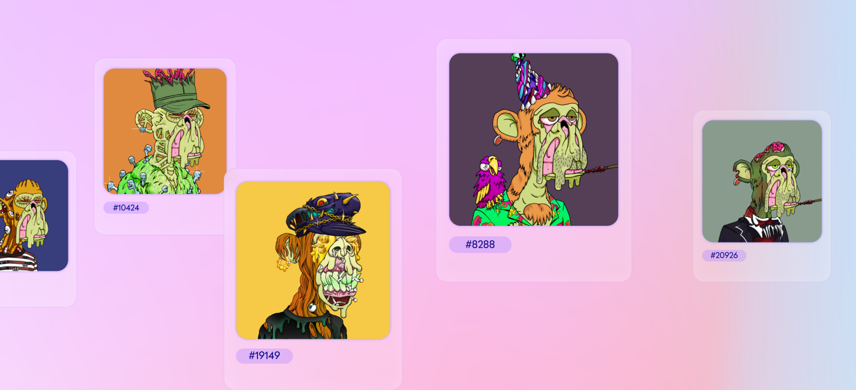 Five Mutant Ape Yacht Club NFTs