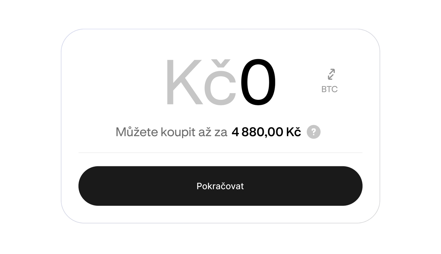 Cryptocurrency buy screen showing available buying power