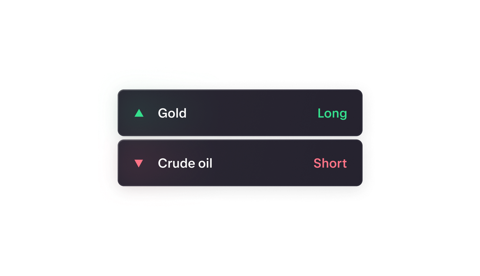 Long and short commodities
