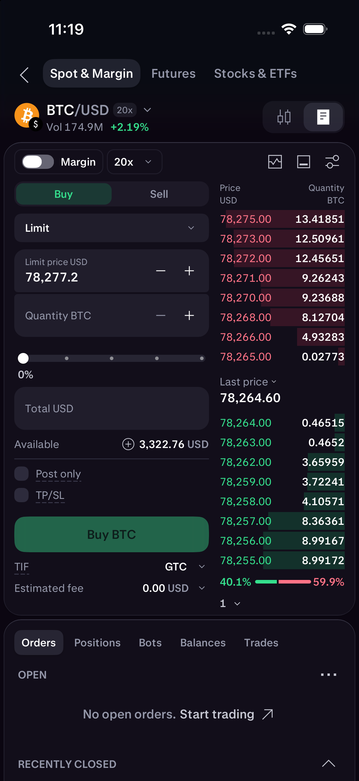 Kraken Pro Market