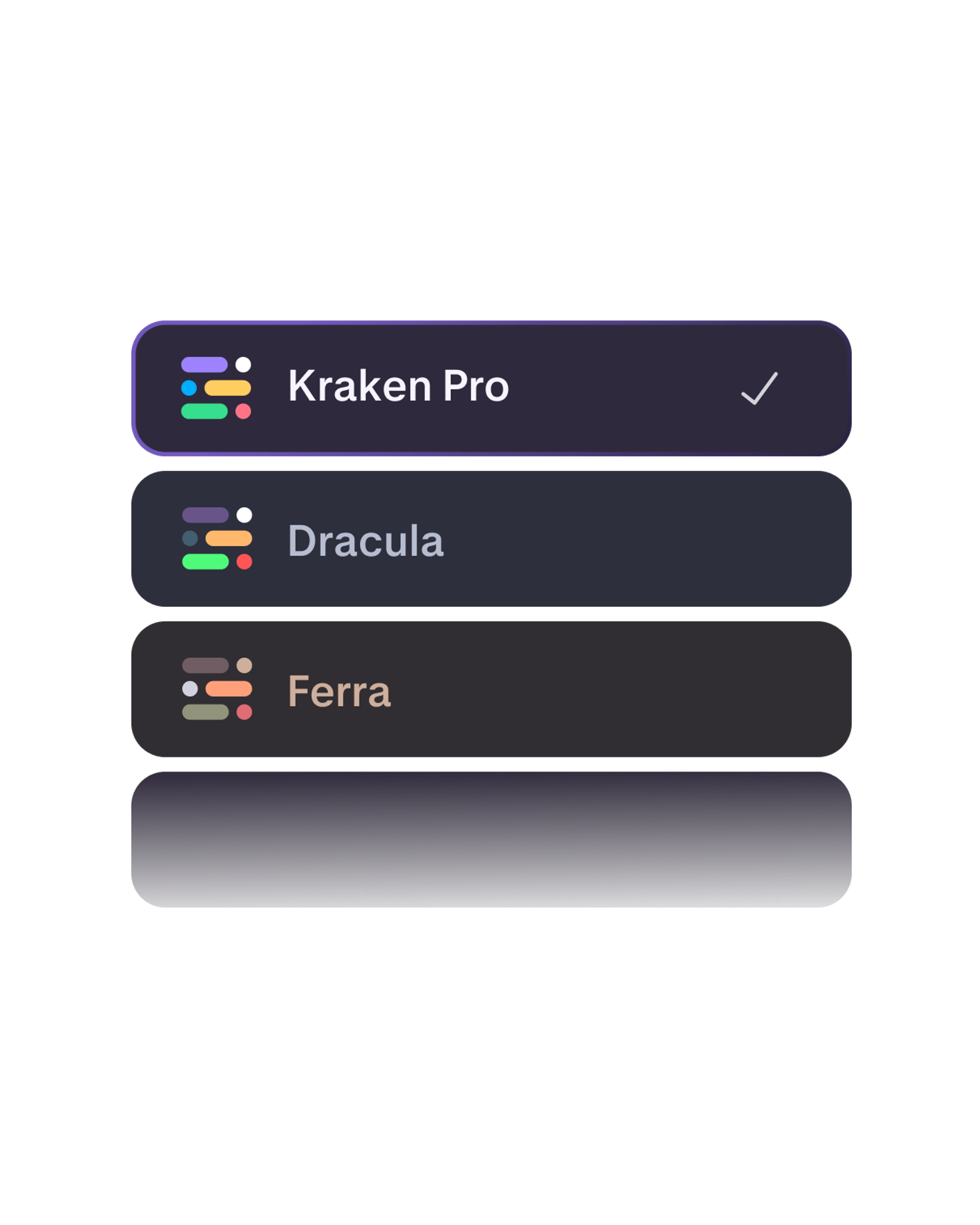 Different color themes for Kraken Desktop