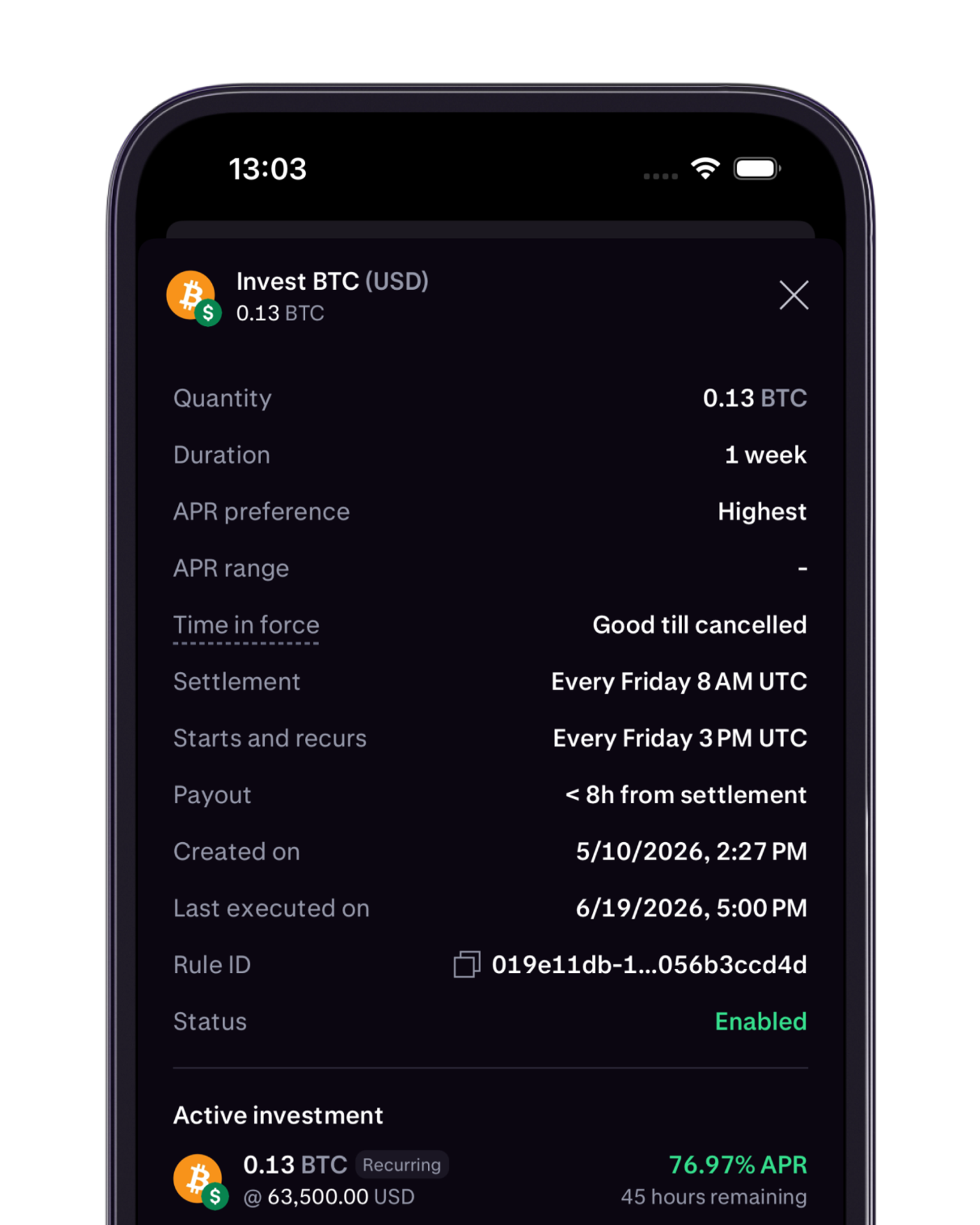 Options to withdraw, reinvest, or automate with Recurring Investments