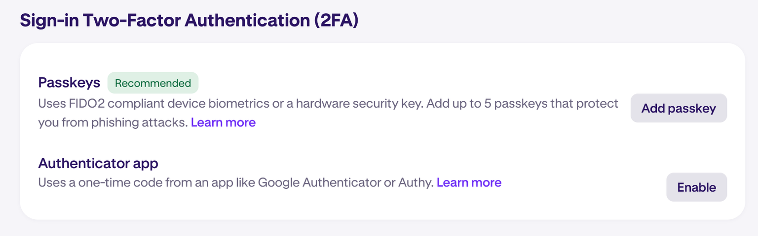Add passkey