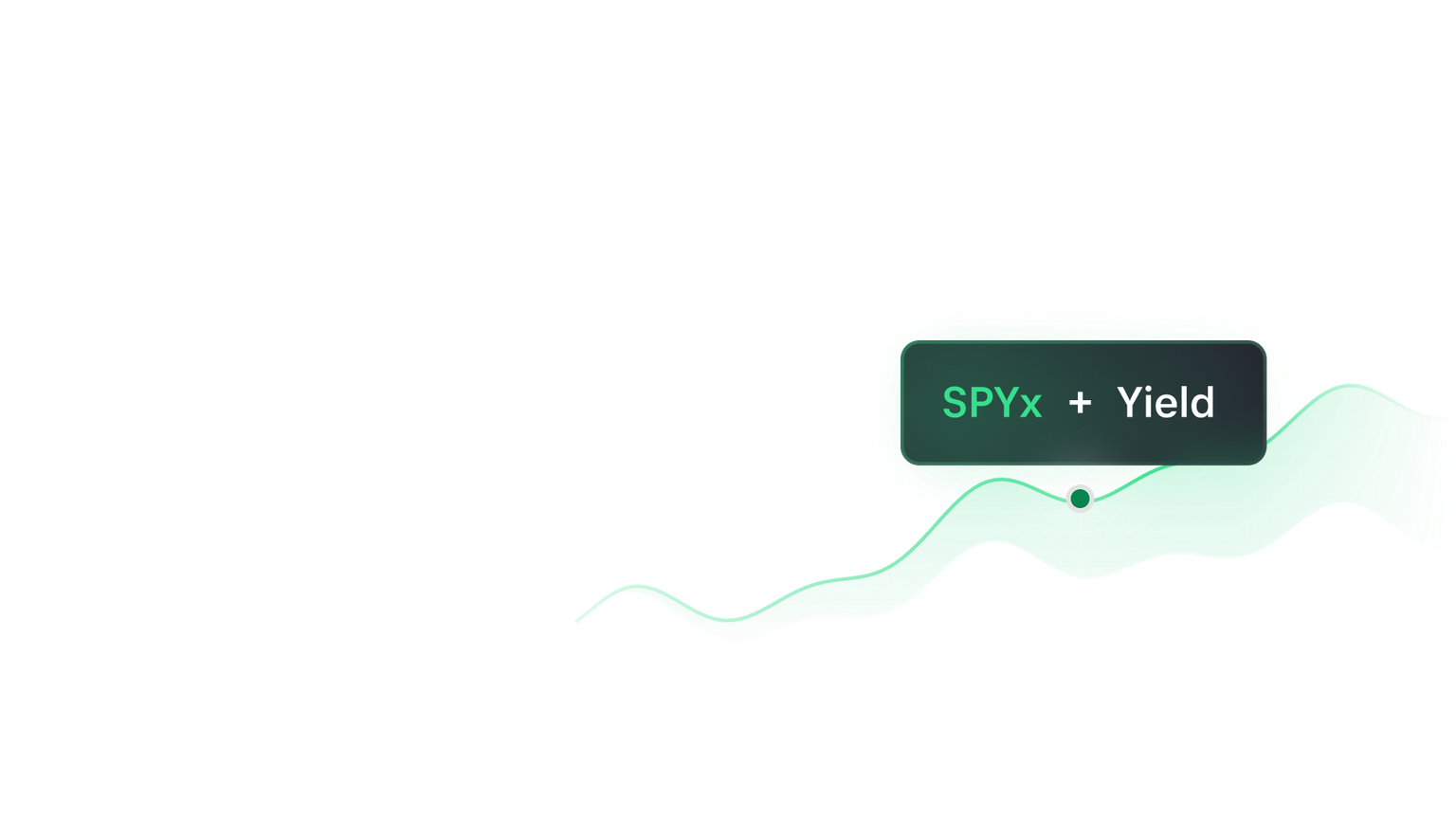Graph showing upward trend with SPYx + Yield label.
