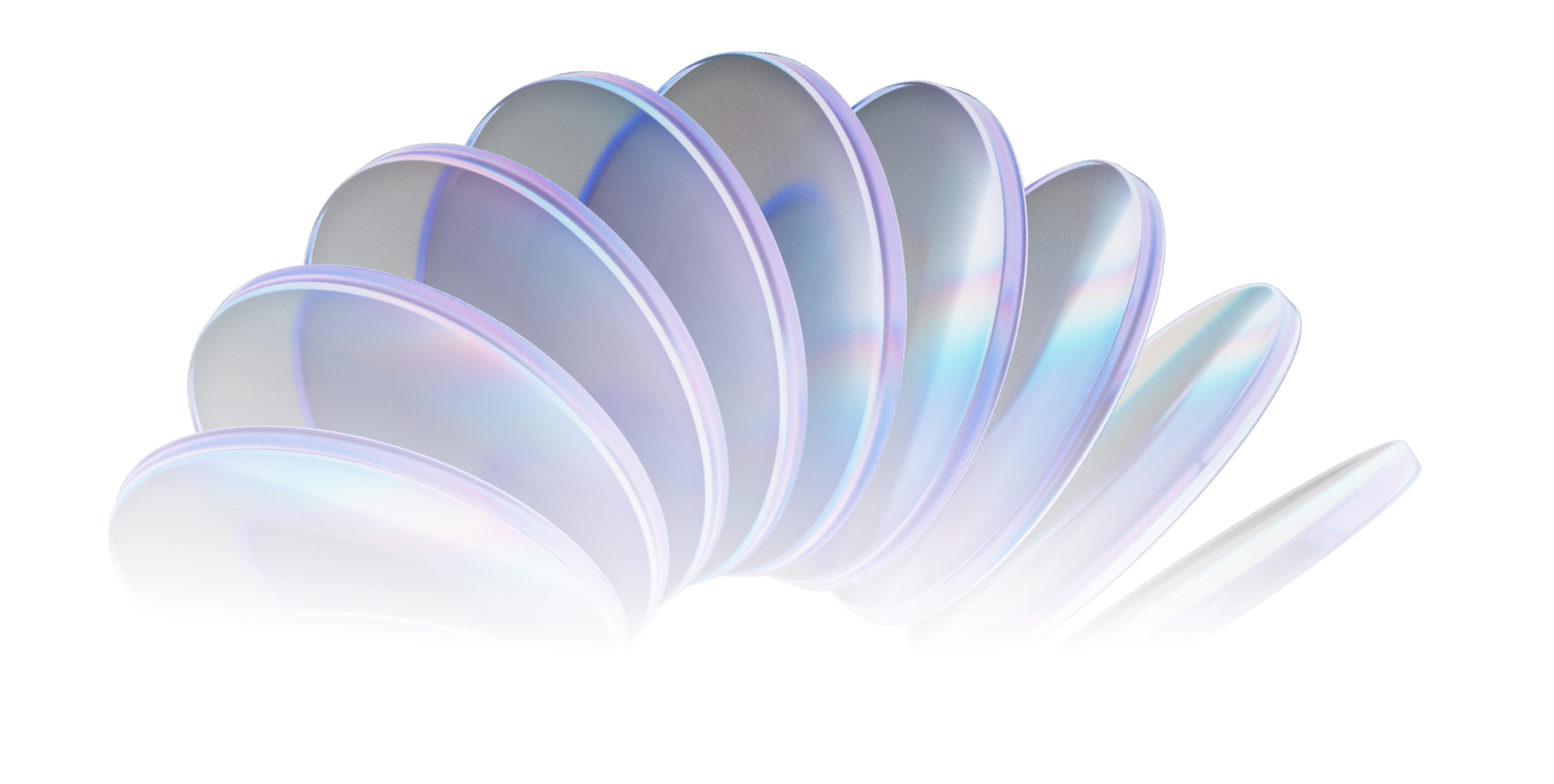 Illustration of glass coins in rotation