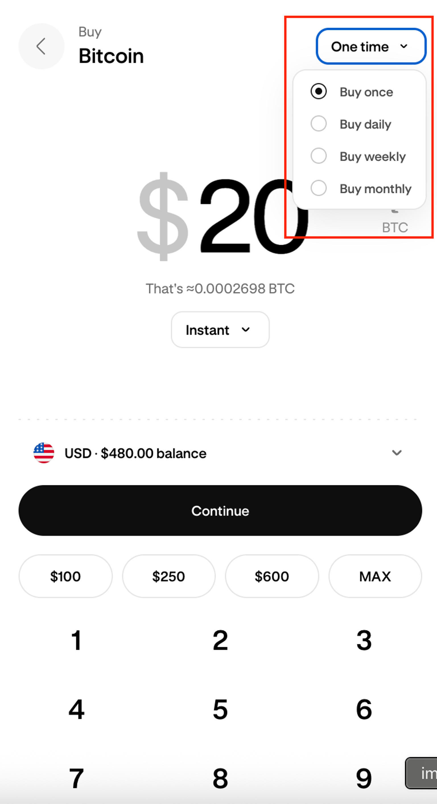 Enter amount