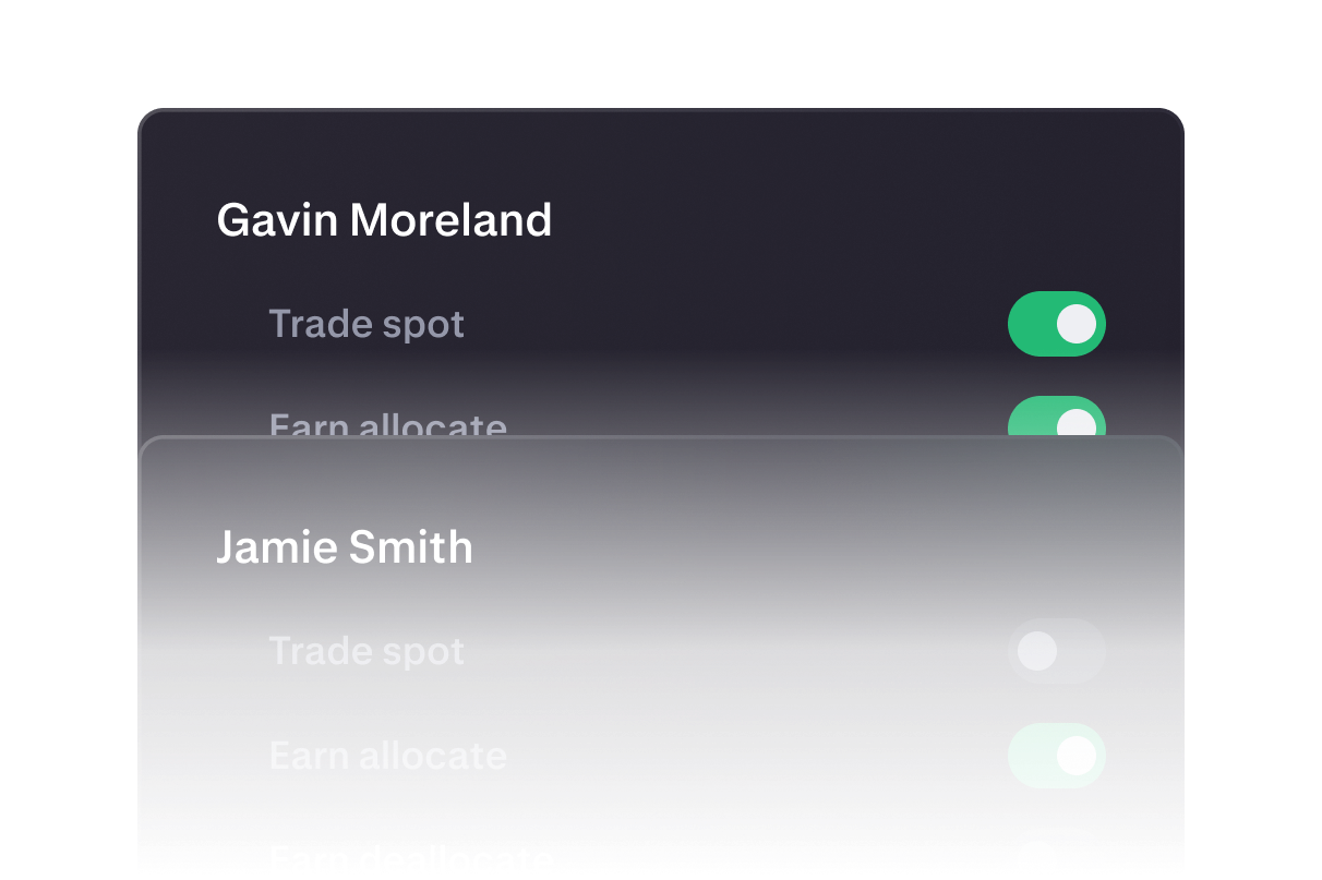 User interface showing toggle switches for trade options.