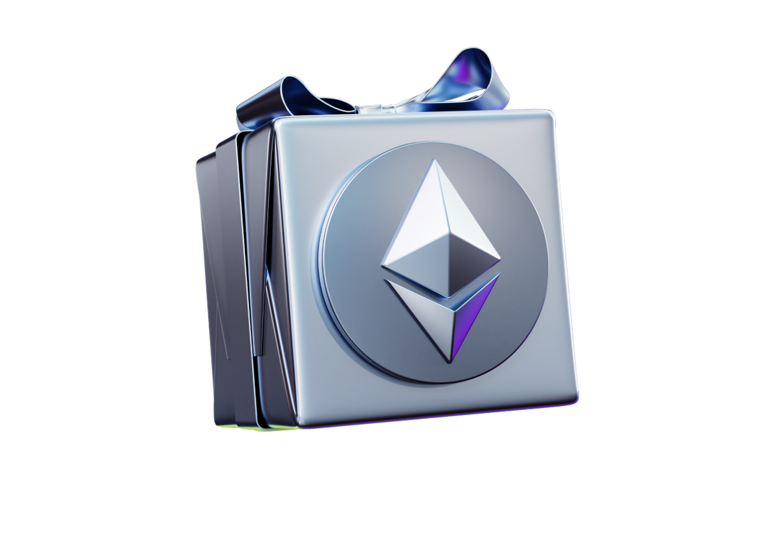Gift box featuring the Ethereum logo for the Kraken sweepstakes