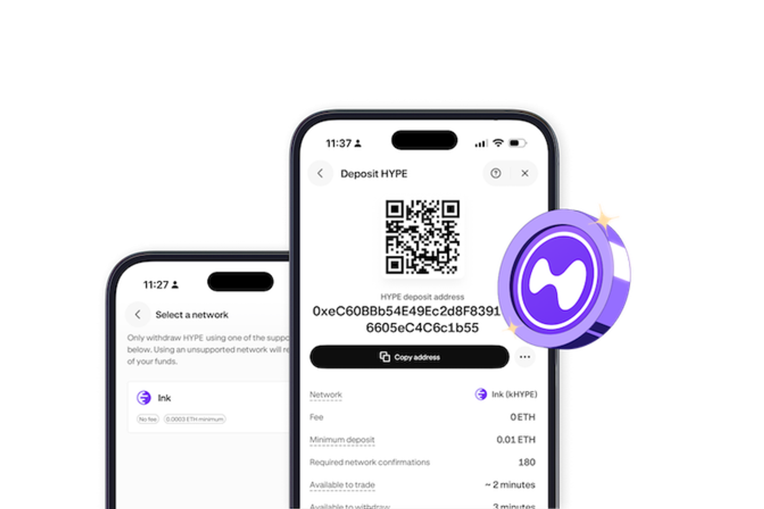 Depositing HYPE in the Kraken app