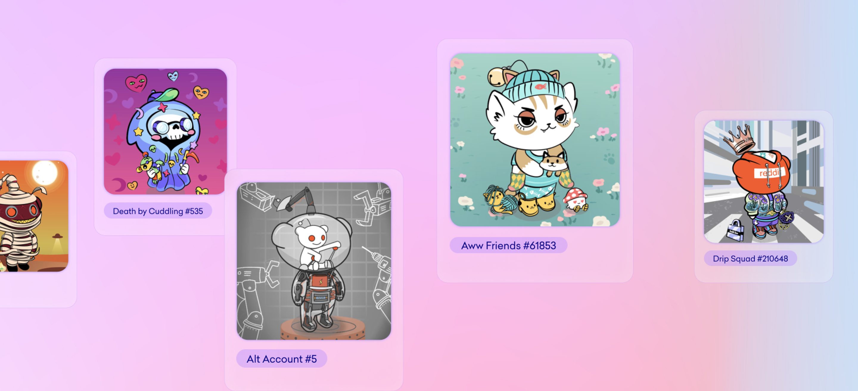 Five Reddit Collectible Avatar NFTs