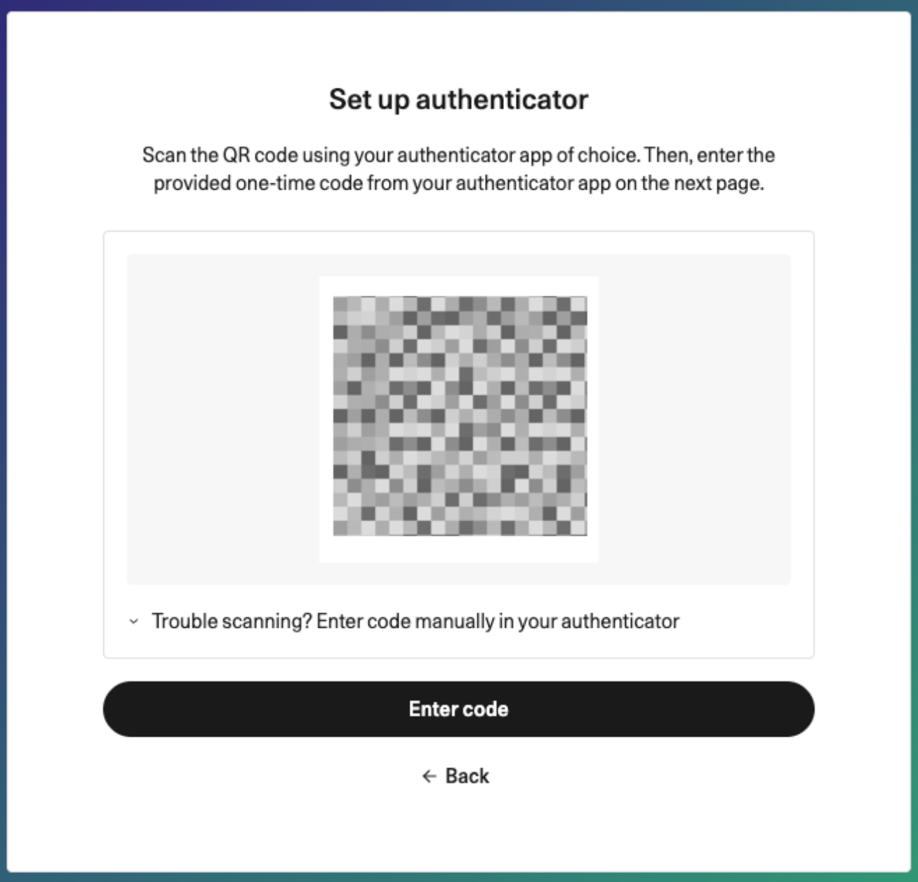 6 Digit Code Screen Vendor Onboarding