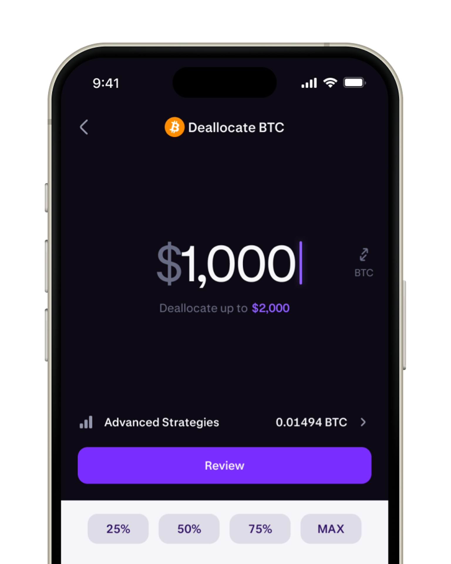 Withdraw any time