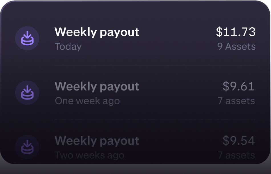 Weekly payouts