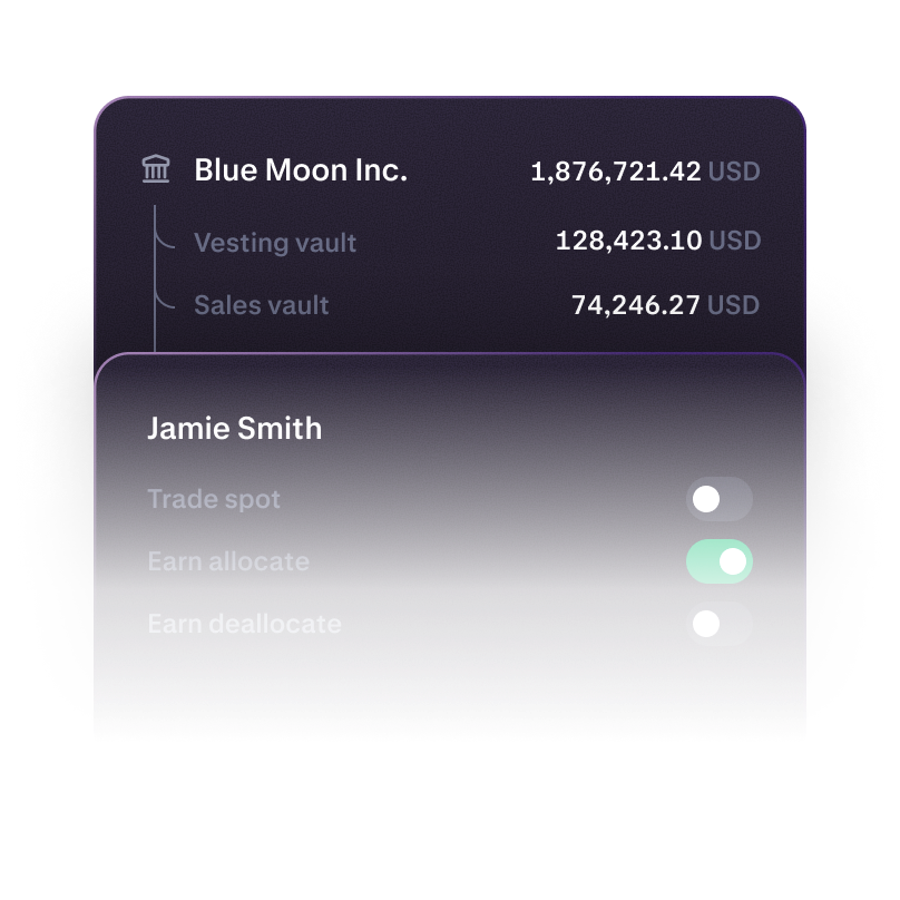 Example of vault and user settings