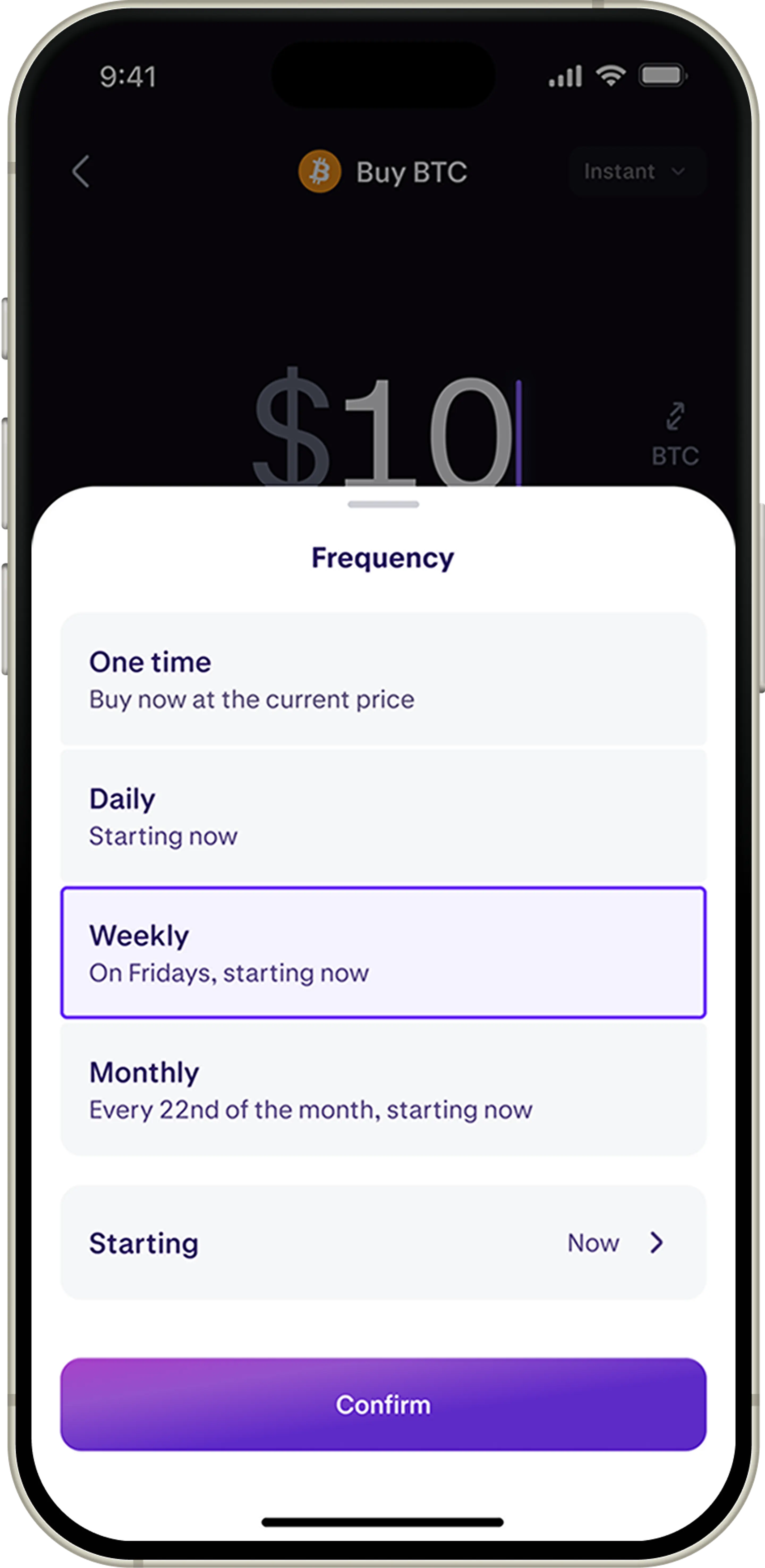 Kraken recurring buy