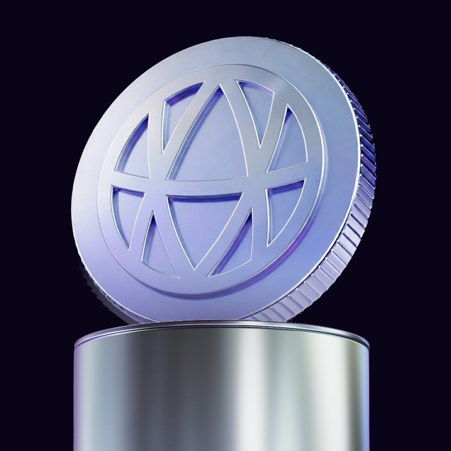 Coin on pedestal
