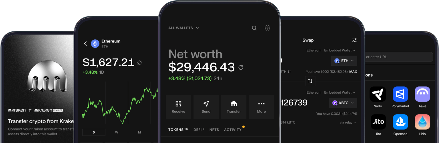 Kraken Wallet app screenshots