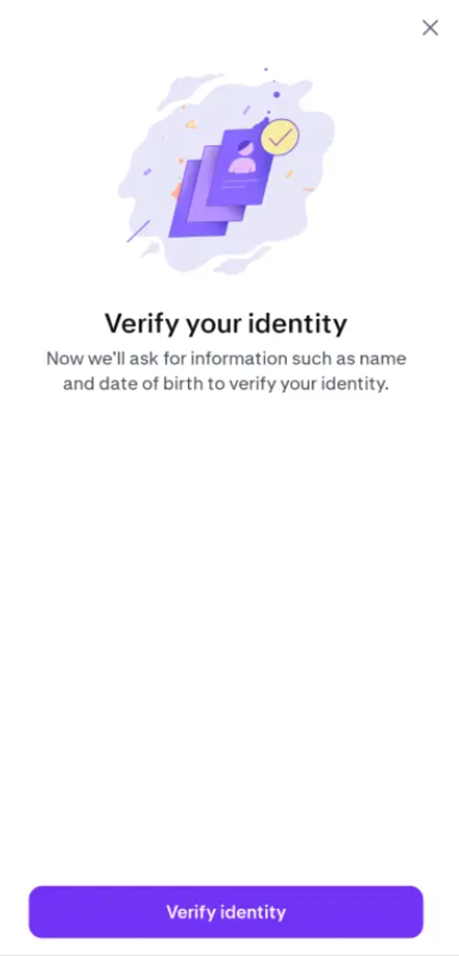 Verify your identity