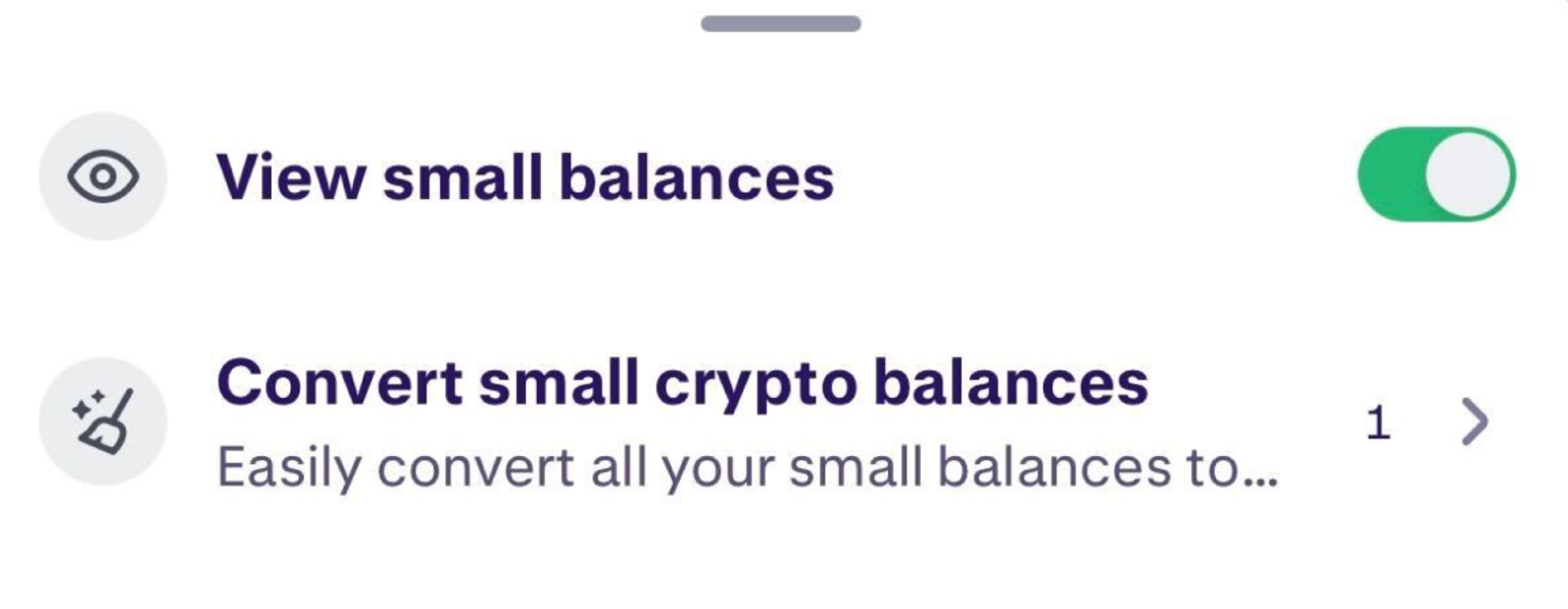 View small balances