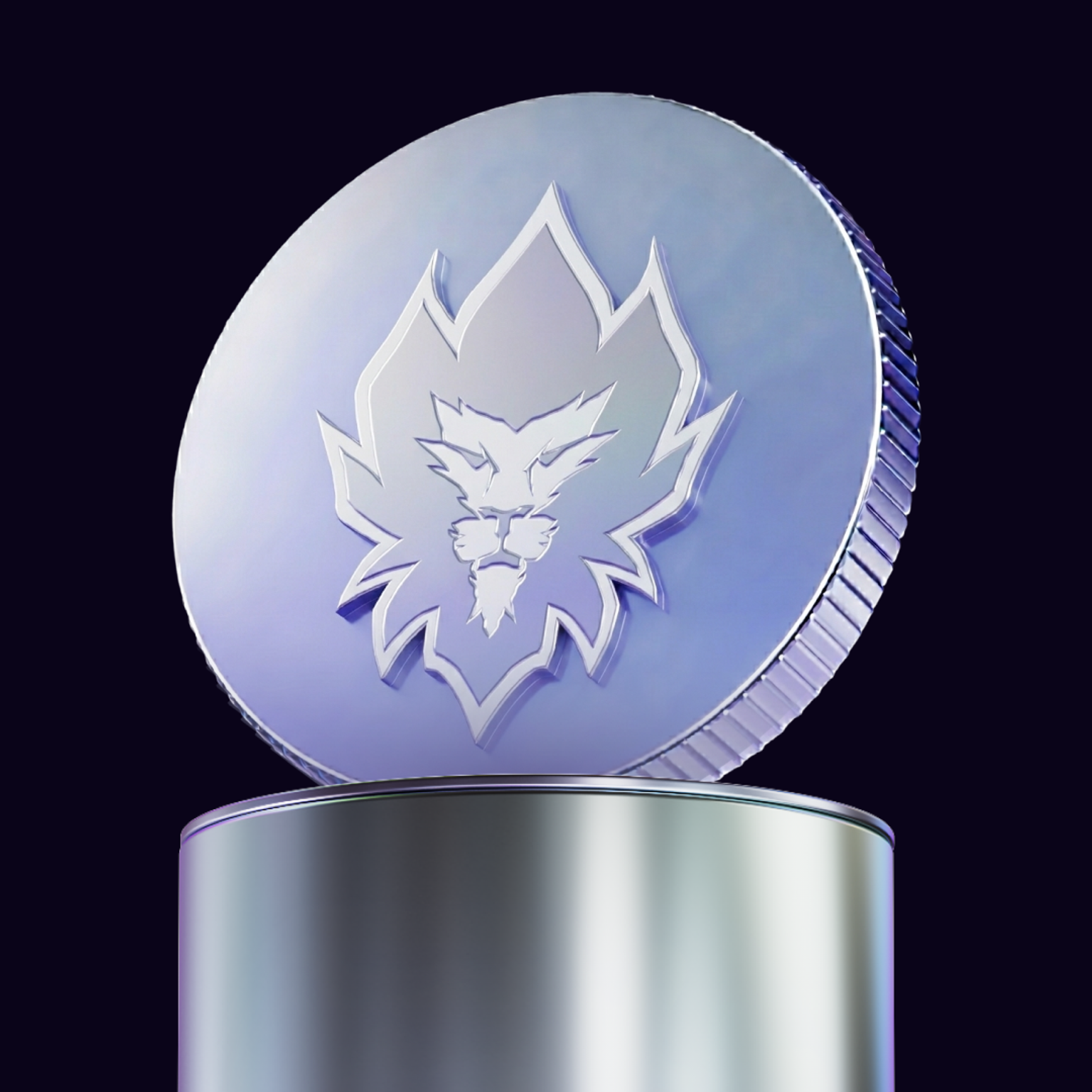 Coin on pedestal