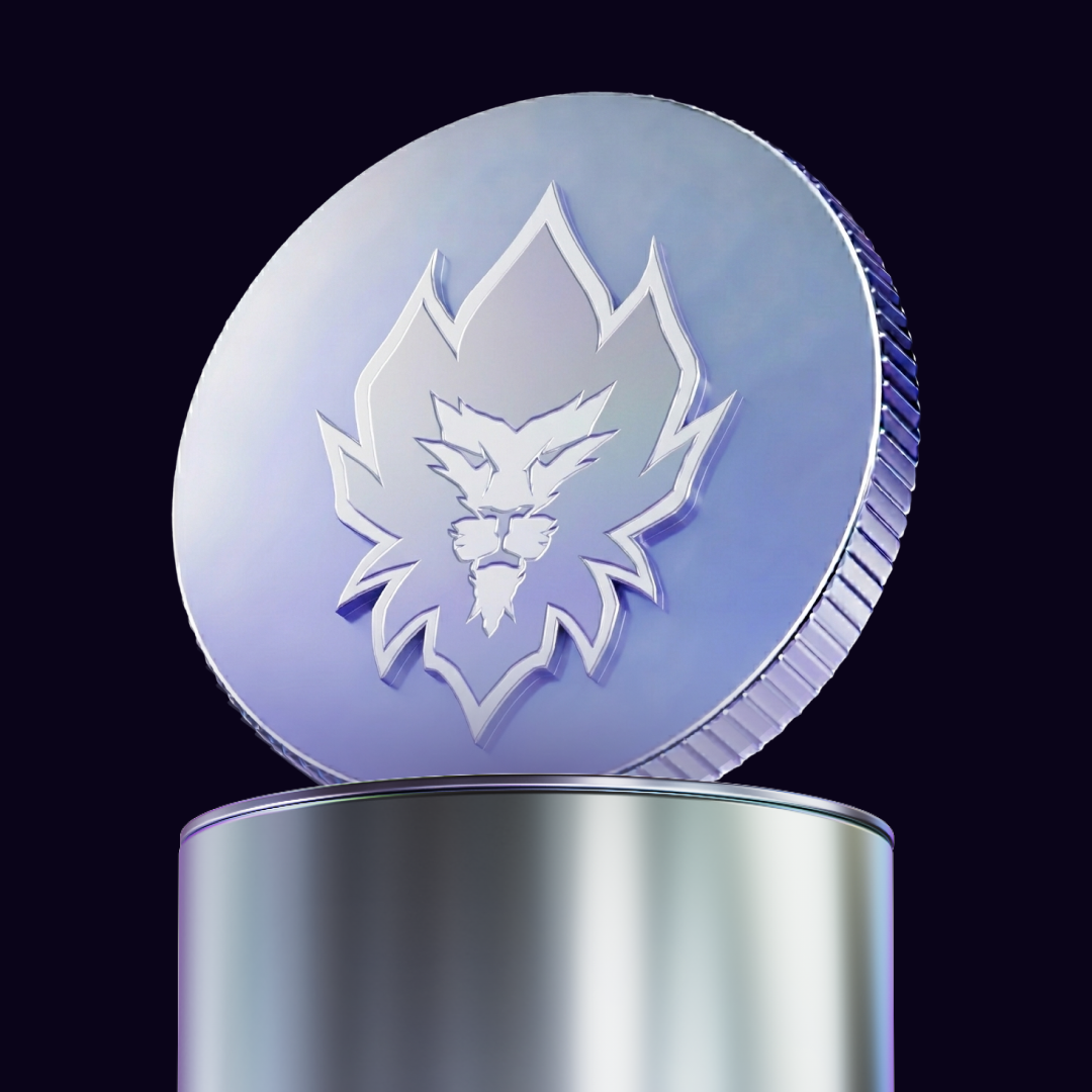 Coin on pedestal
