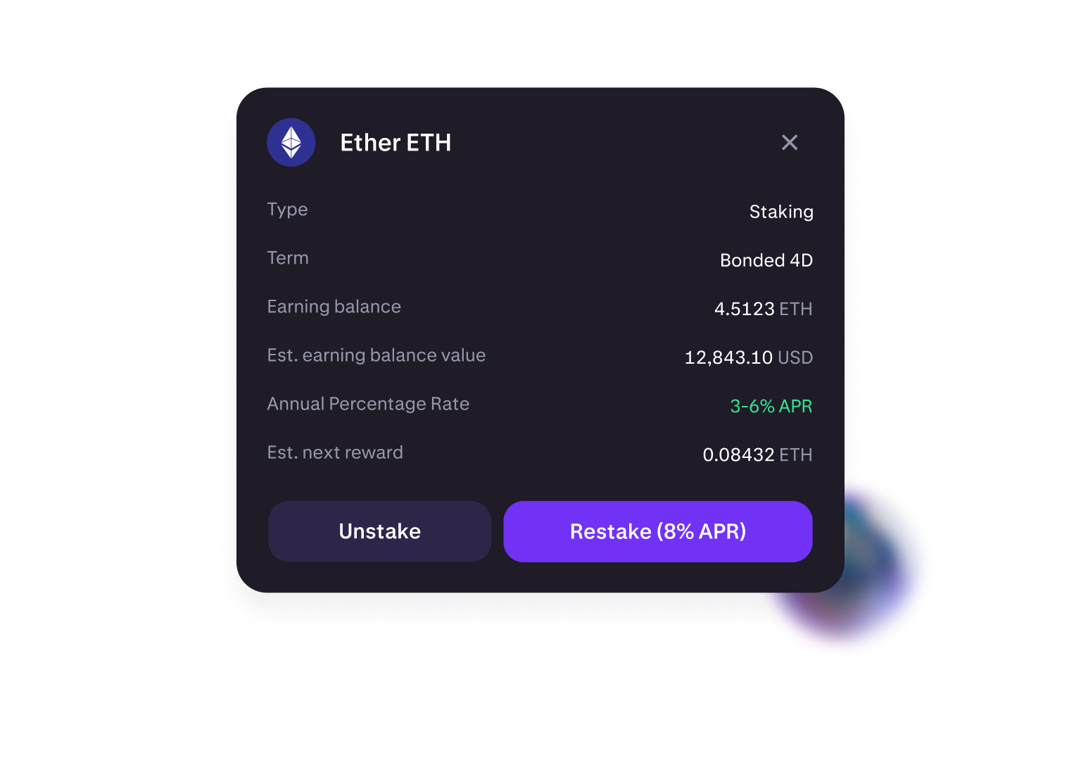 Restaking ETH in Kraken Pro