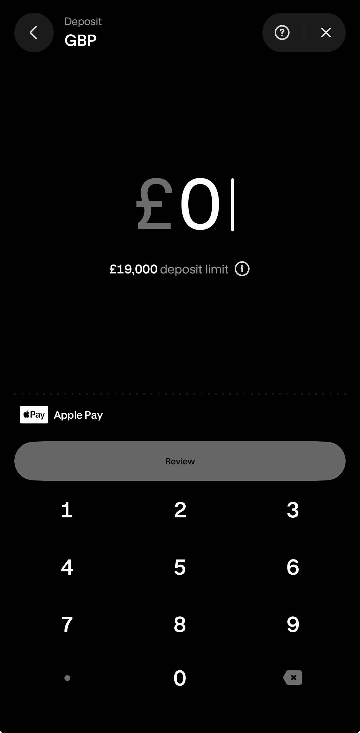 Enter amount