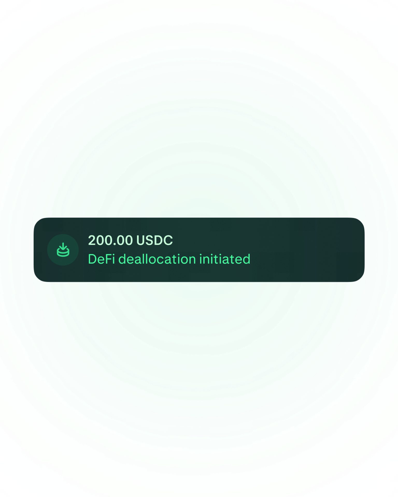 DeFi deallocation initiated