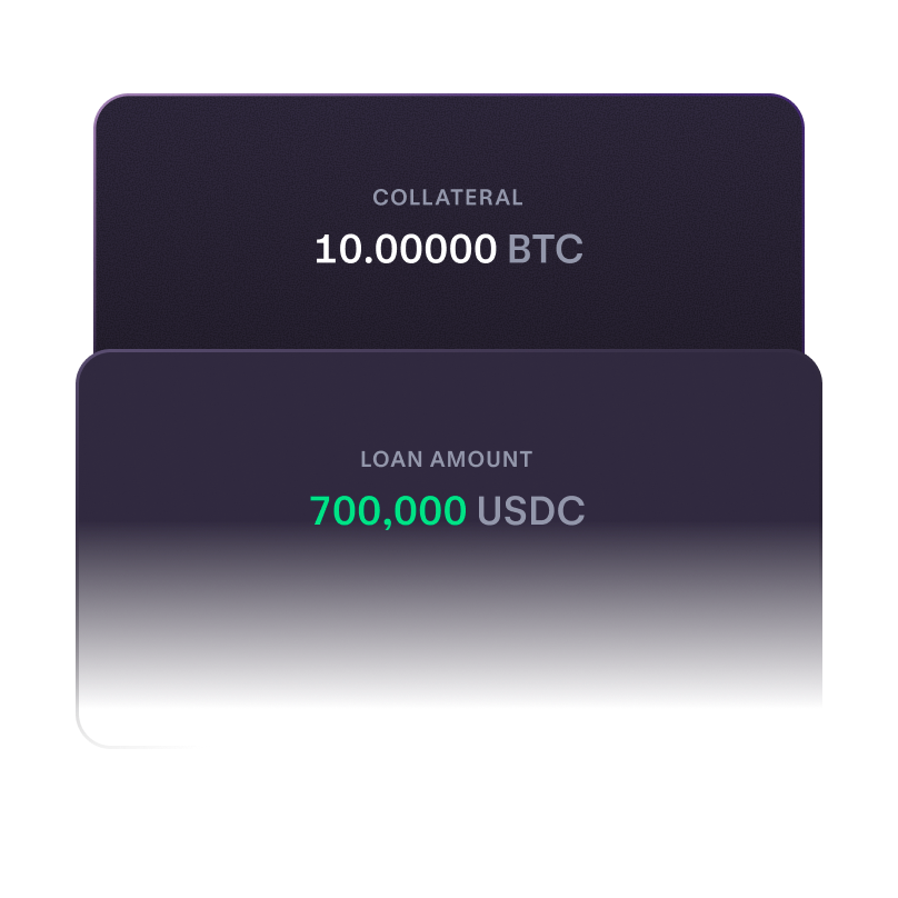 Example of collateral and loan amount