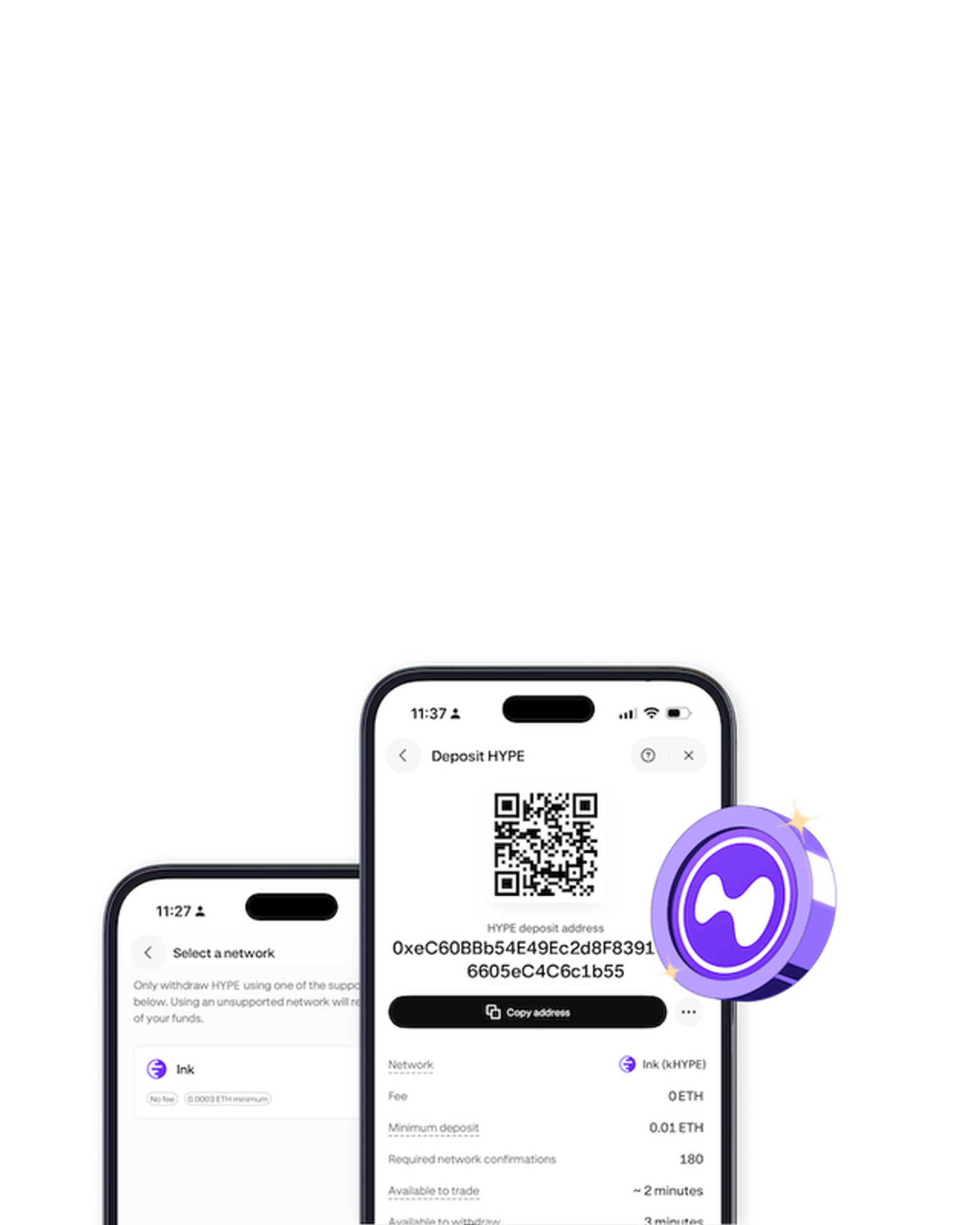 Depositing HYPE in the Kraken app