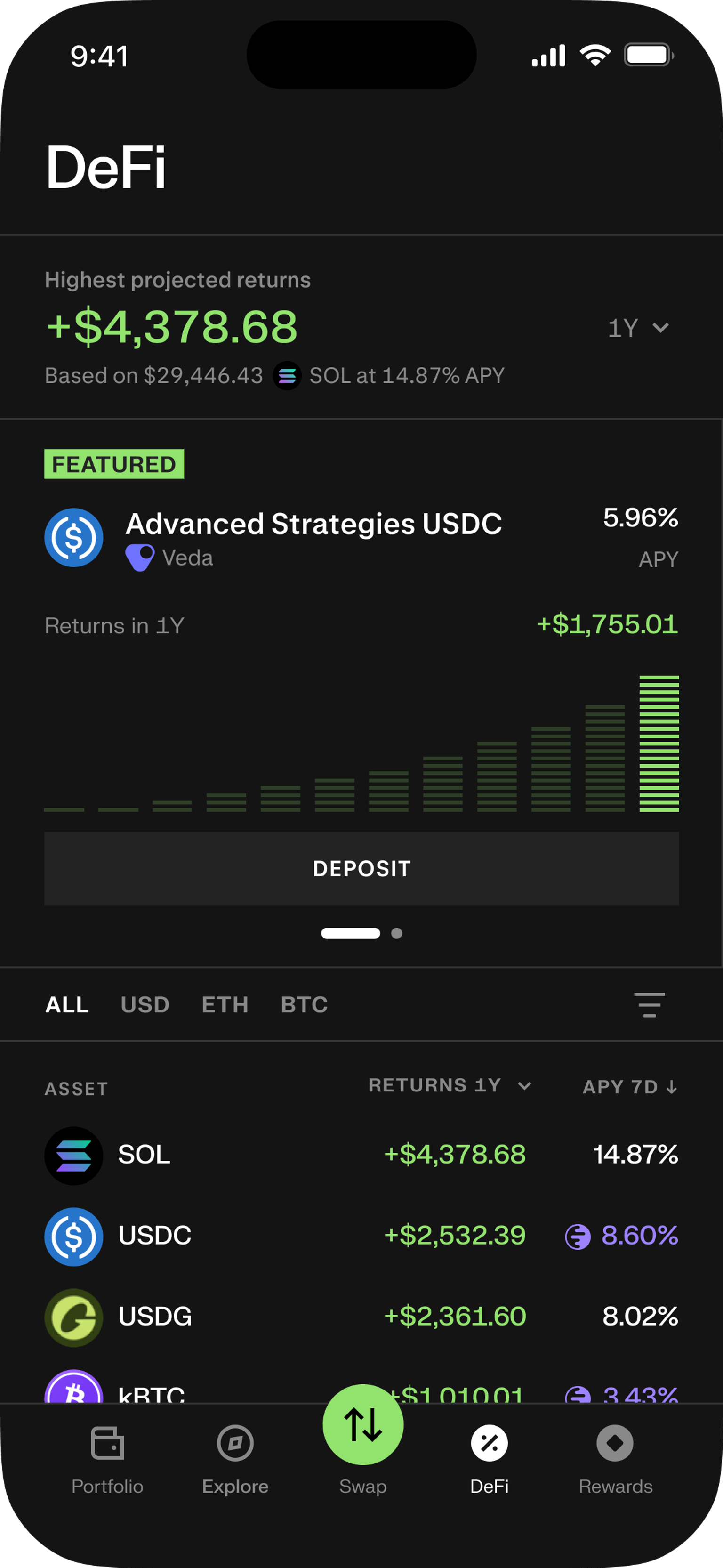 Kraken Wallet DeFi UI