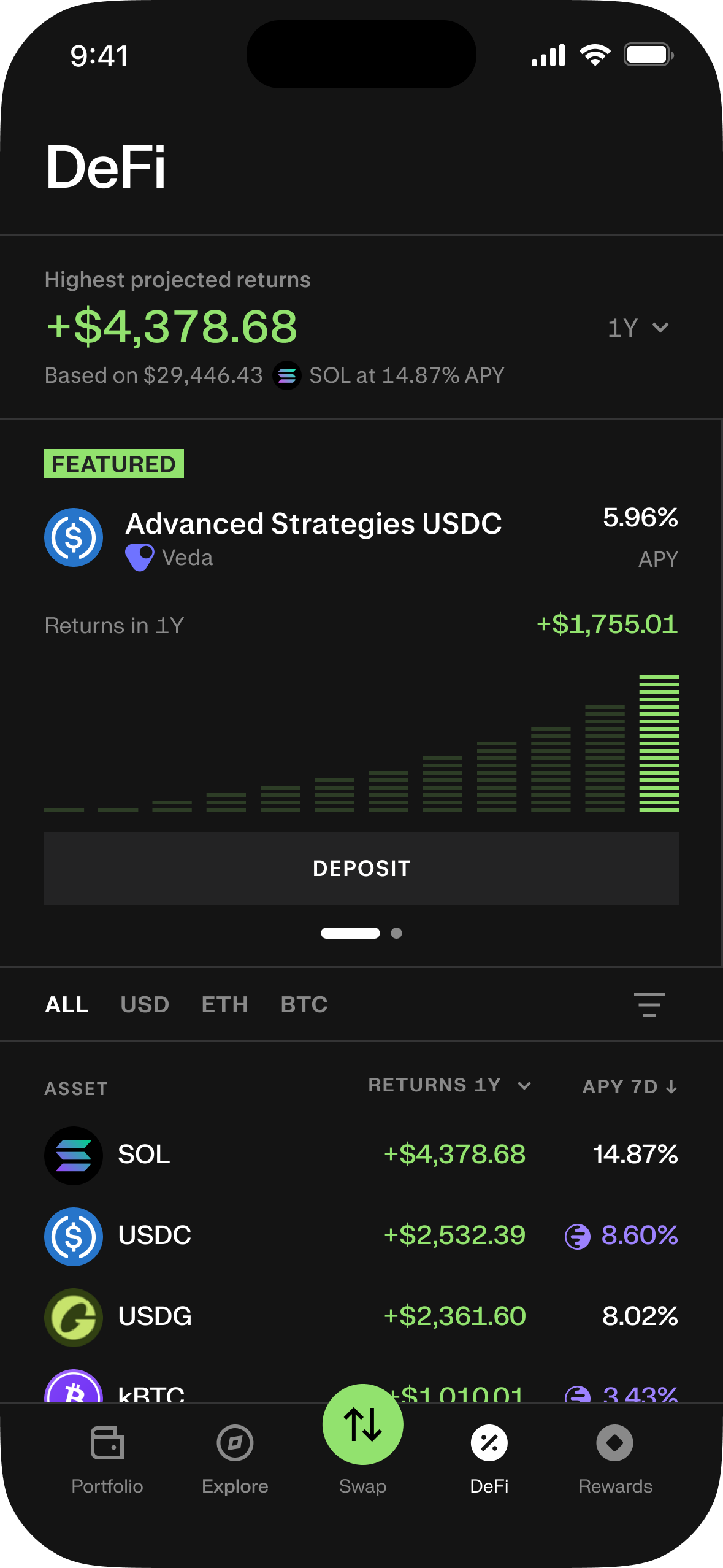 Kraken Wallet DeFi UI
